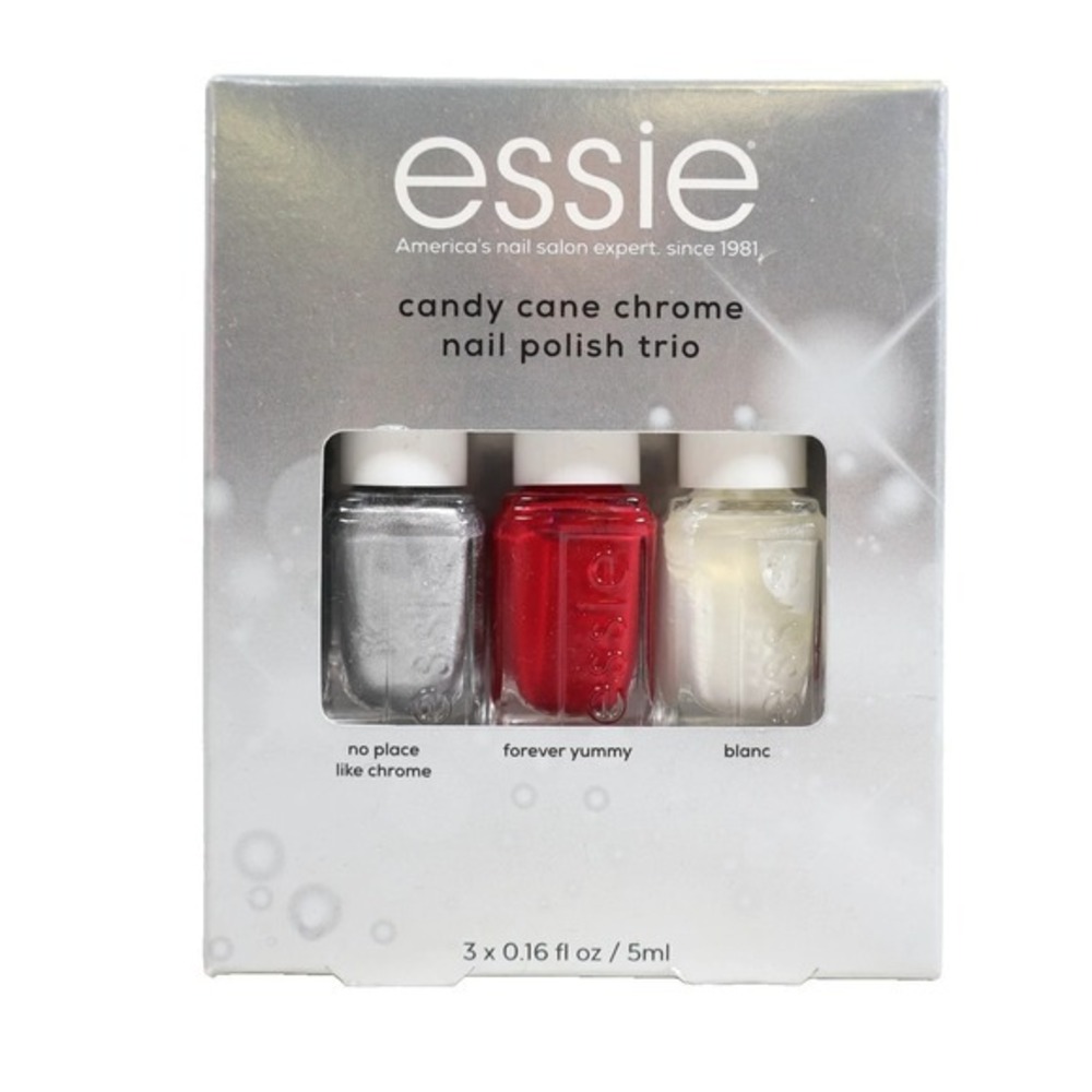 essie Candy Cane Chrome Mini Nail Polish Set Vegan Nail Polish Trio 3pc